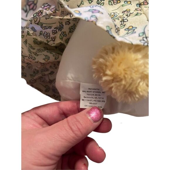 Walmart Brown Easter Bunny Rabbit Flower Dress Straw Hat Stuffed Animal 18" - Picture 5 of 8